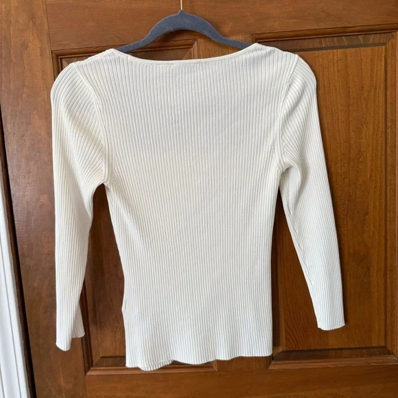 Ted Baker Square Neck Ribbed Top - 1 Small - Picture 4 of 5